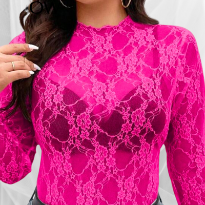 Lace Mock-Neck Tops