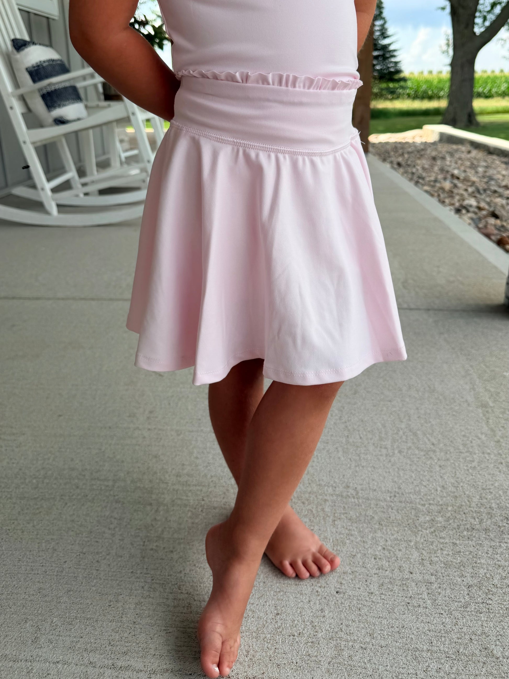 Yogalicious Lettuce Ruffle Edge 3Pc Skort Set