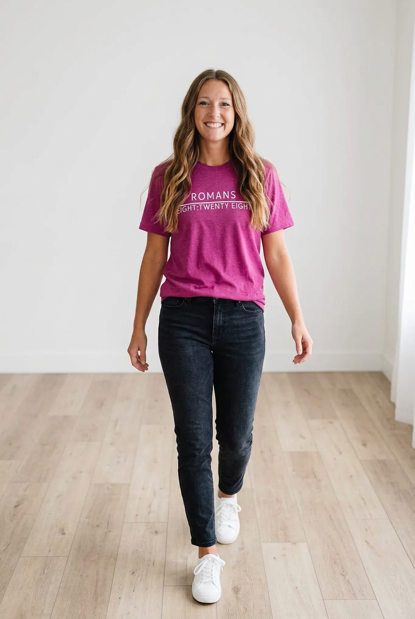 Romans 8:28 T-Shirt | Verse Shirt Front and Back