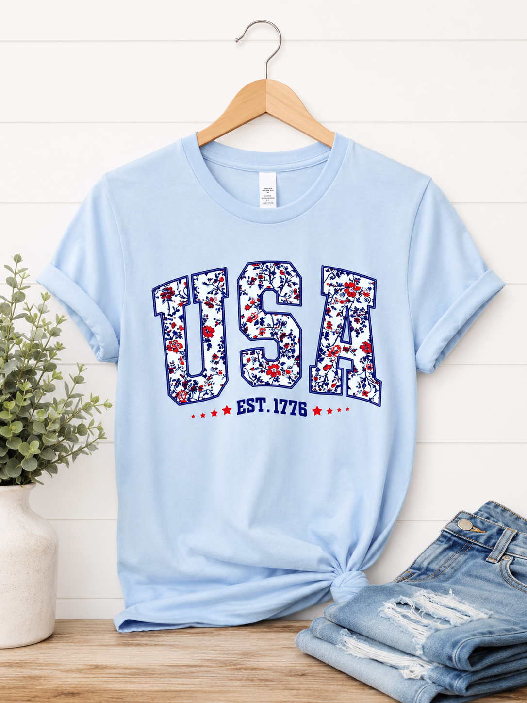 Red, White & Bloom Tee | Patriotic T-Shirt 1776