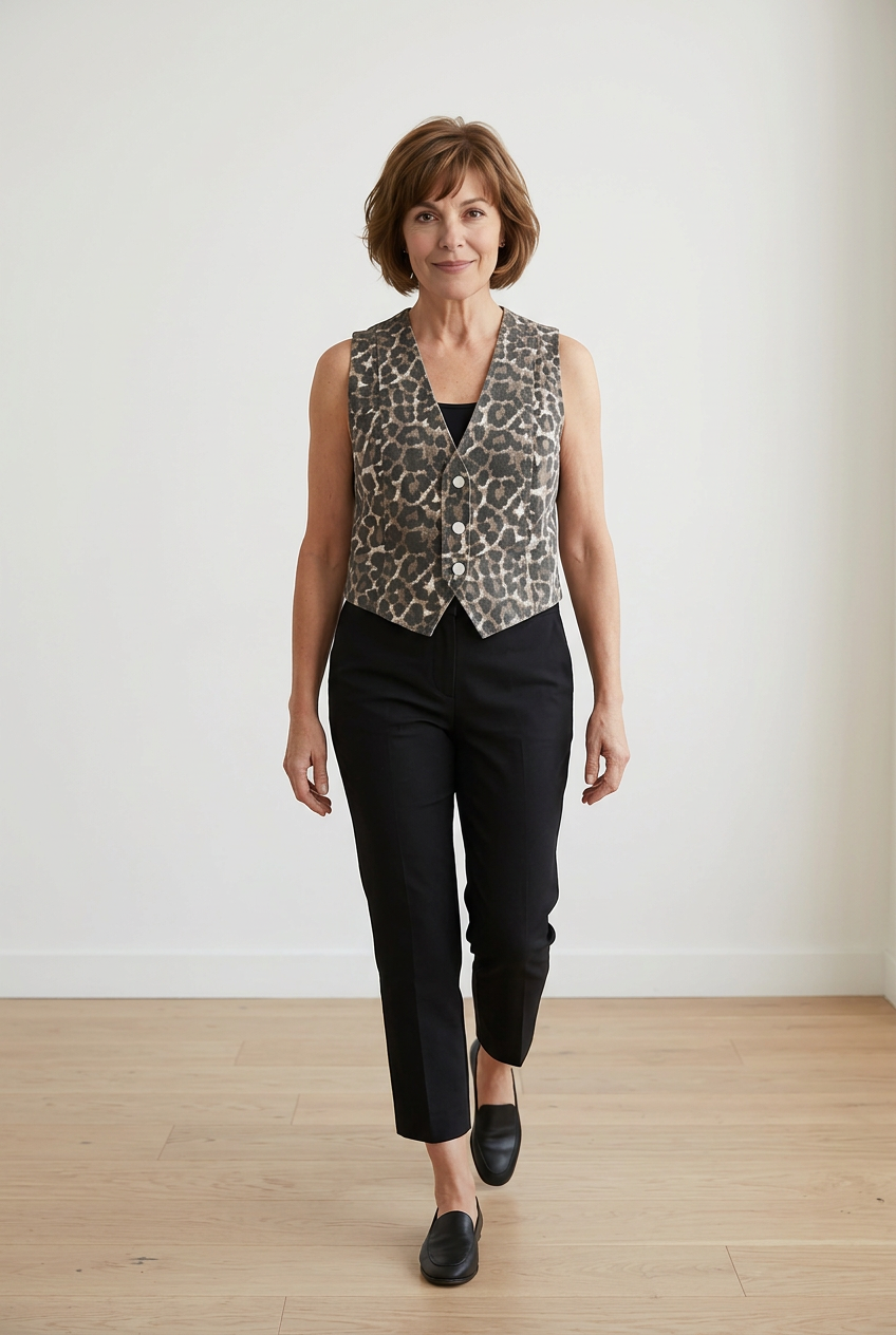 Leopard Denim Vest | Denim Vest