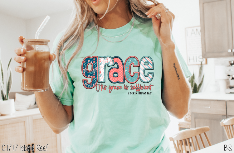 Grace Tee | Christian Faux Patchwork T-Shirt