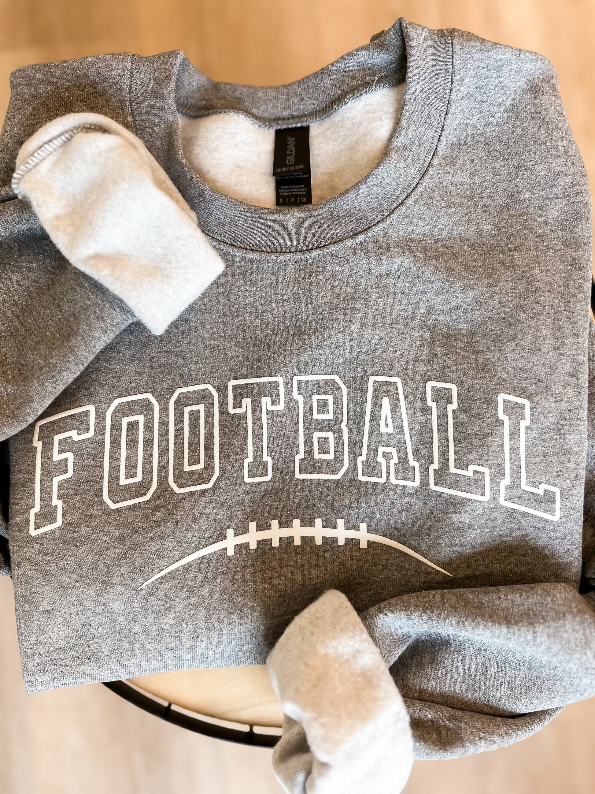 Puff Print Football Sweatshirt