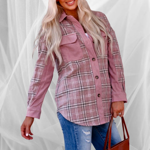 Dusty Pink Plaid Shacket