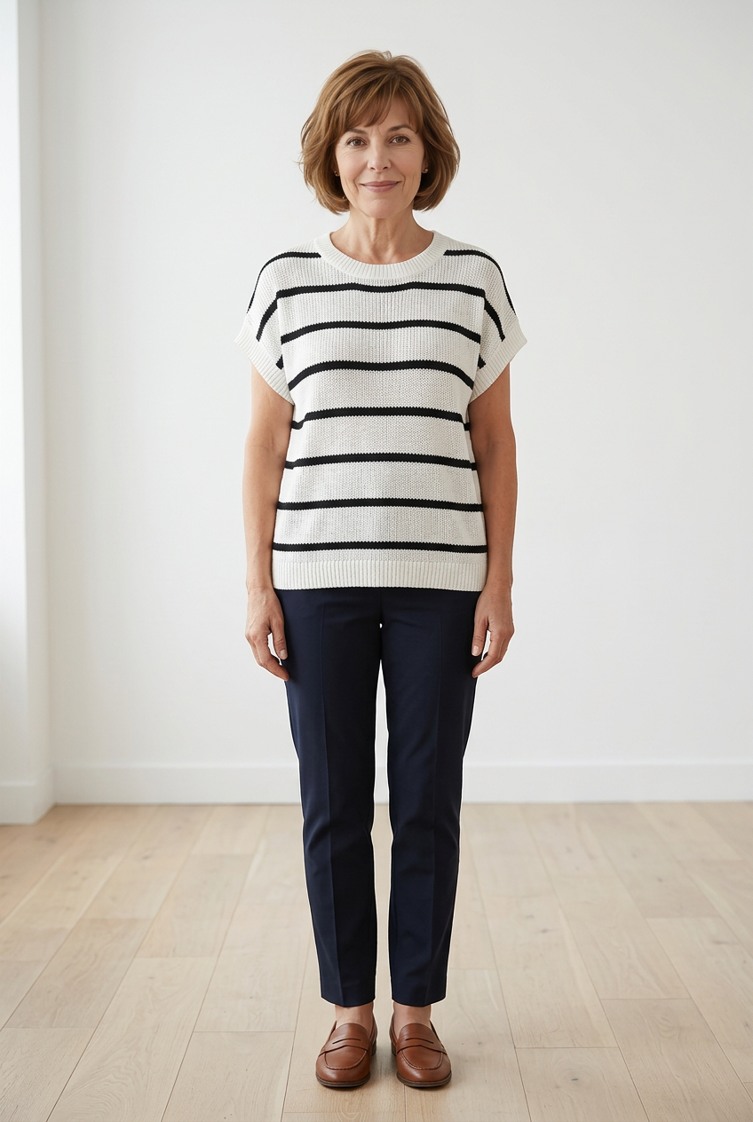 Striped Sleeveless Sweater Vest | Women's Layering Sweater