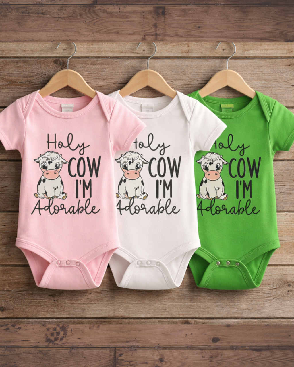 Holy Cow I'm Adorable Kids Farm Shirt | Baby Onesie & Toddler Tee