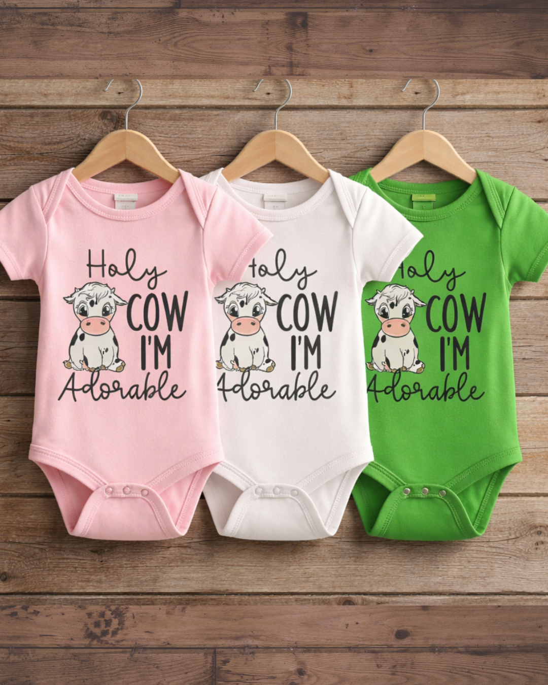 Holy Cow I'm Adorable Kids Farm Shirt | Baby Onesie & Toddler Tee
