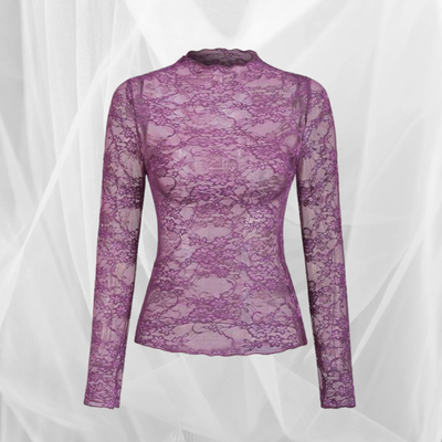 Lace Mock-Neck Tops