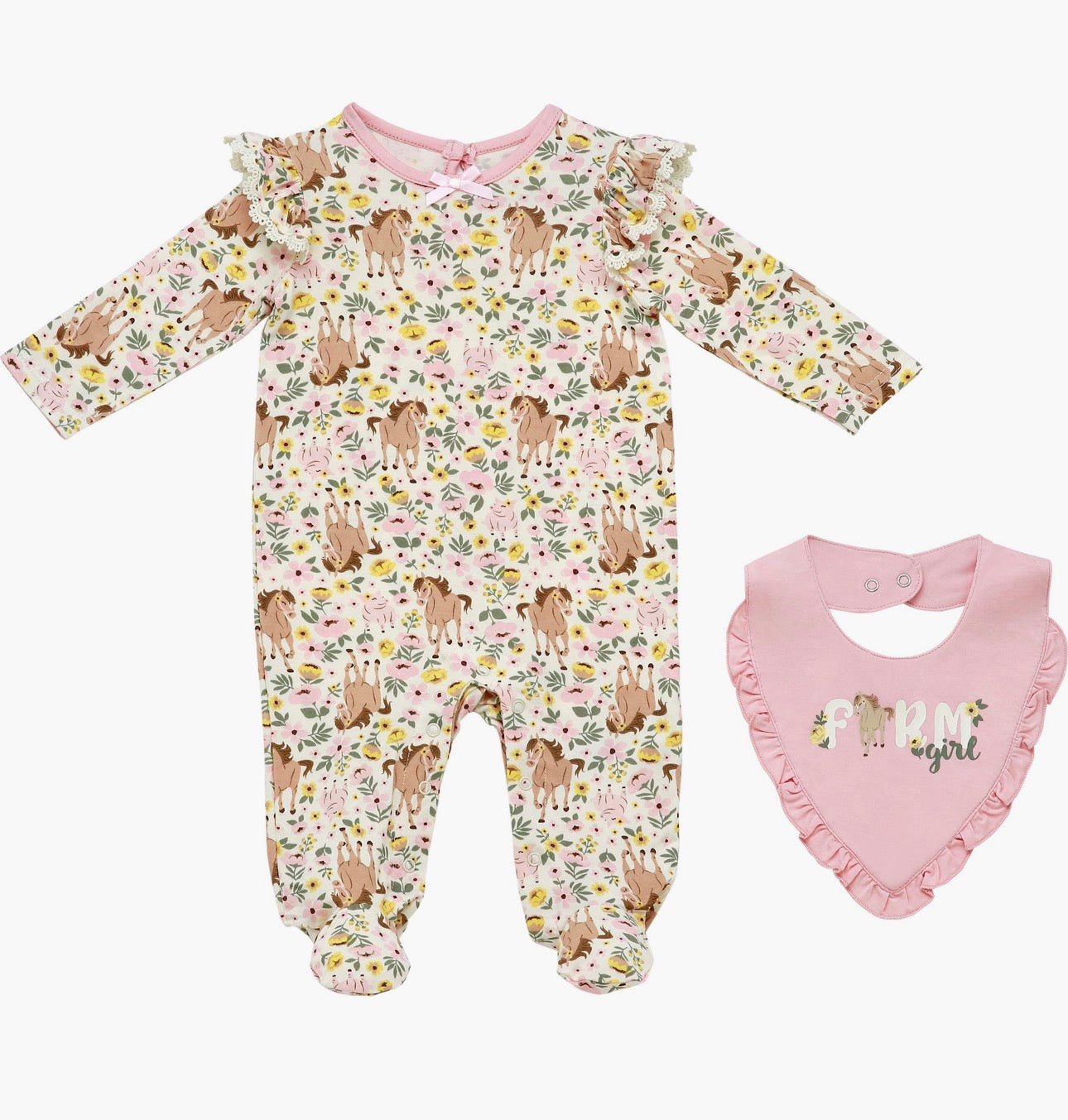 Wildflower & Willow Footie/Bib Set