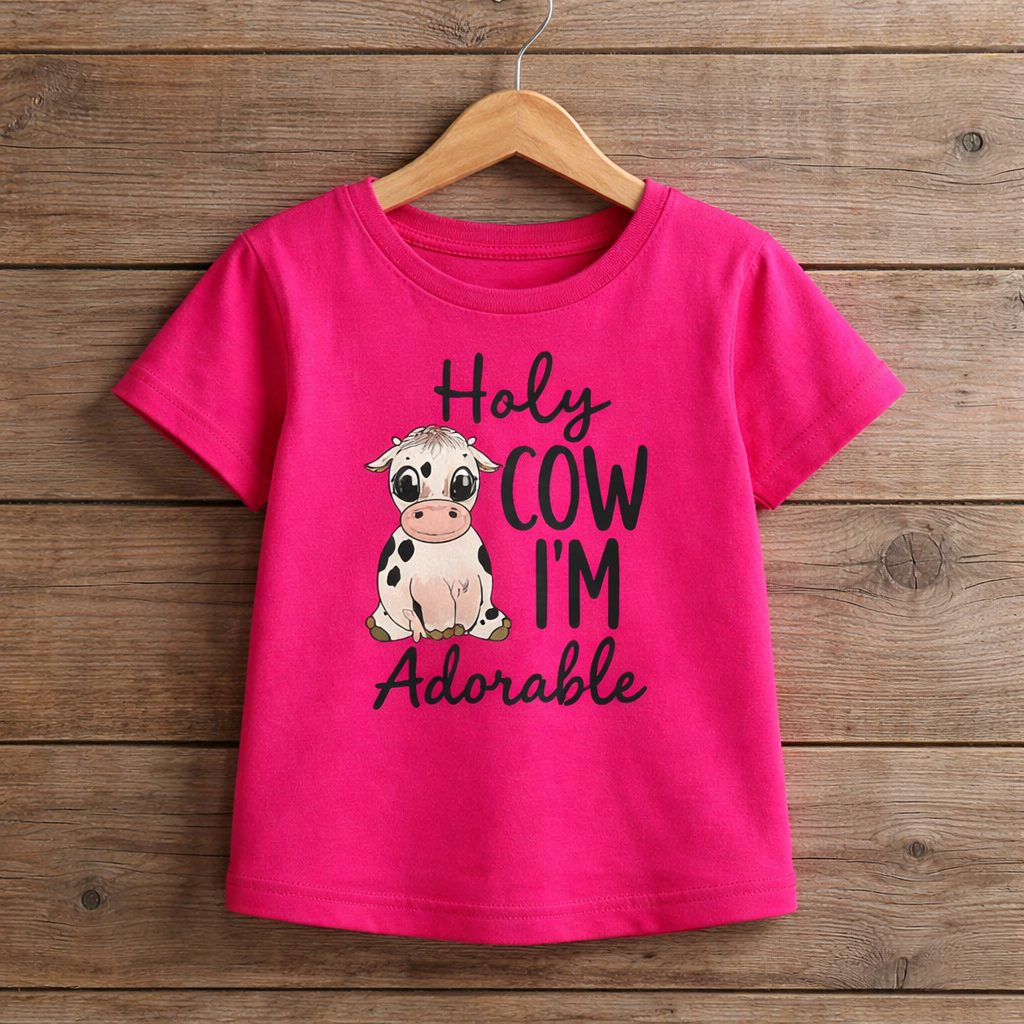 Holy Cow I'm Adorable Kids Farm Shirt | Baby Onesie & Toddler Tee
