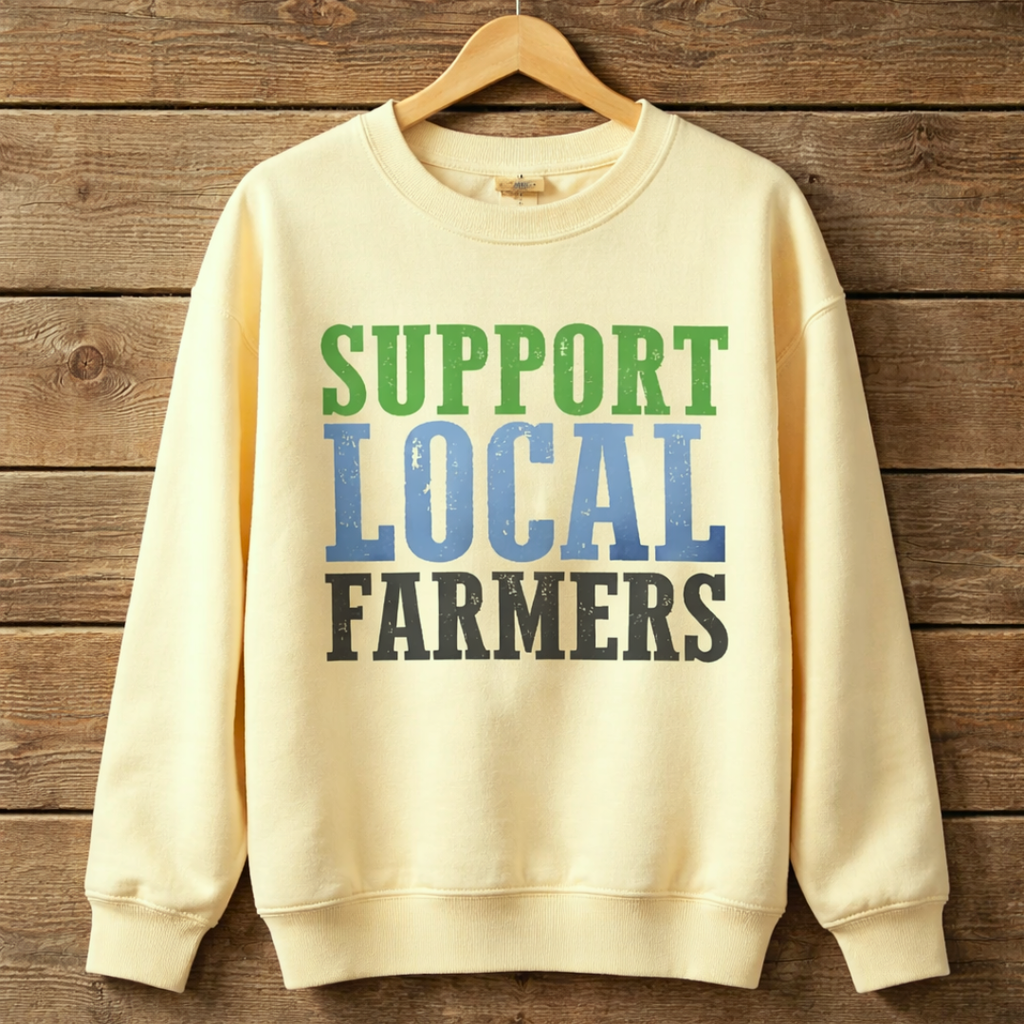 Support Local Farmers Sweatshirt | Farm Graphic Crewneck