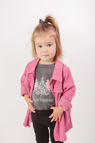 Littles Pink Corduroy Shacket