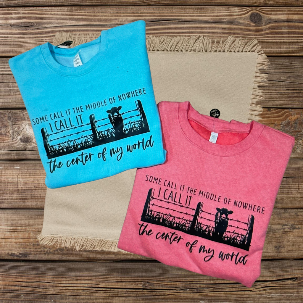 Center of my World Farm Shirt | Midwest Country Rural Graphic Tee or Sweatshirt