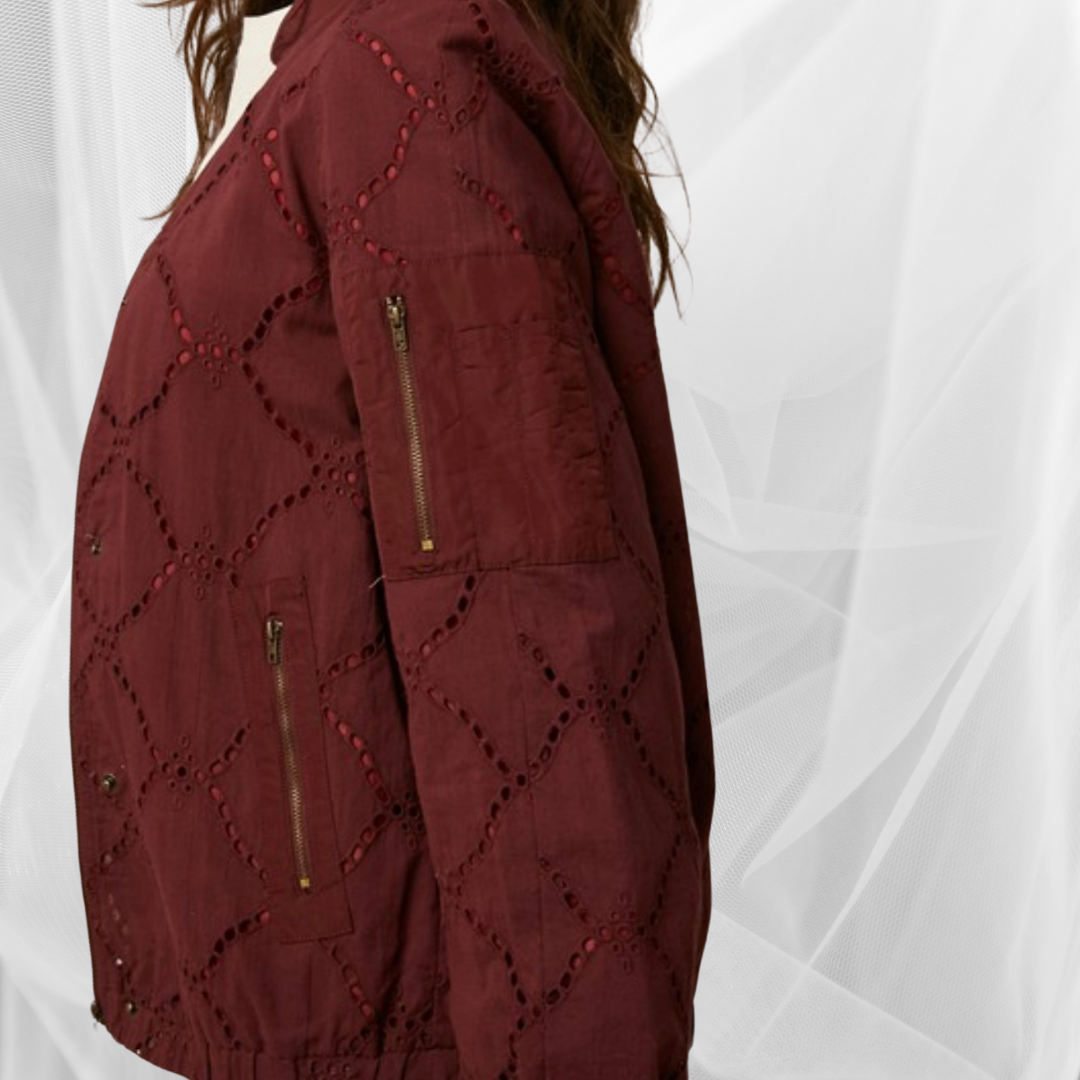 Burgundy Bomber Jacket