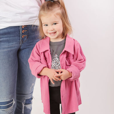 Littles Pink Corduroy Shacket