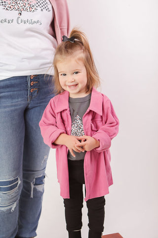 Littles Pink Corduroy Shacket