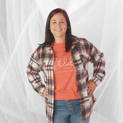 Orange/Navy Plaid Shacket