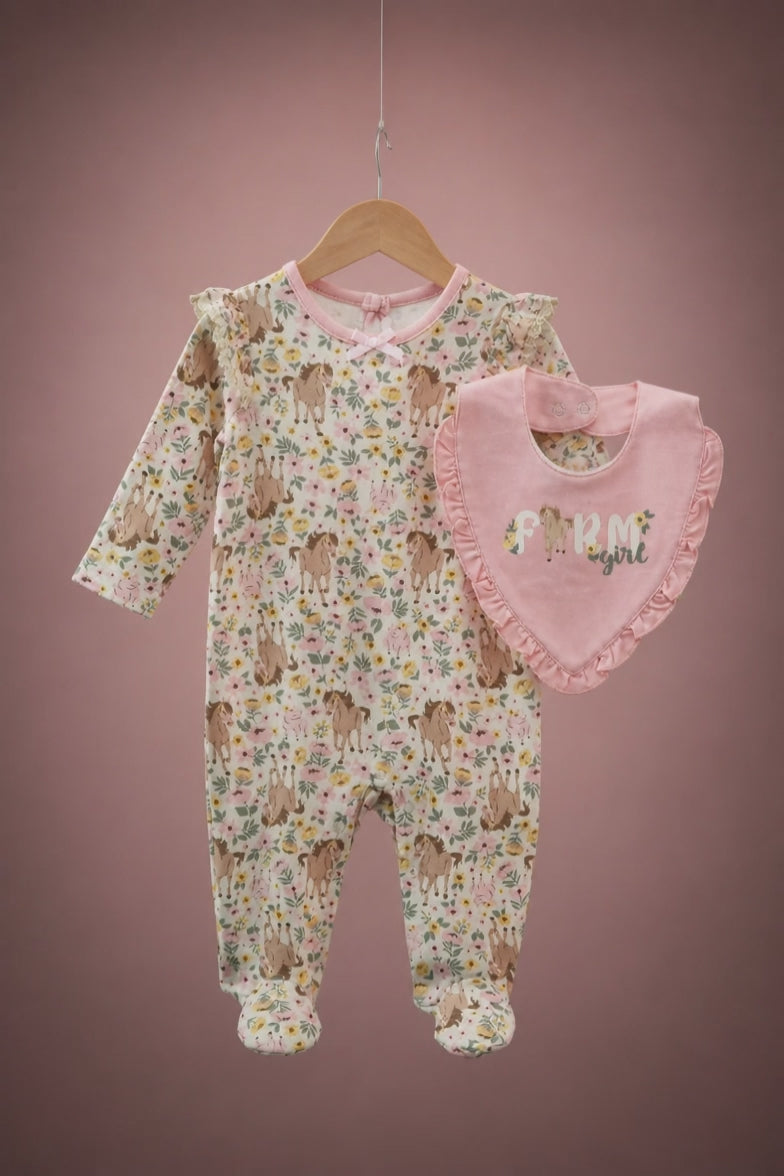 Wildflower & Willow Footie/Bib Set