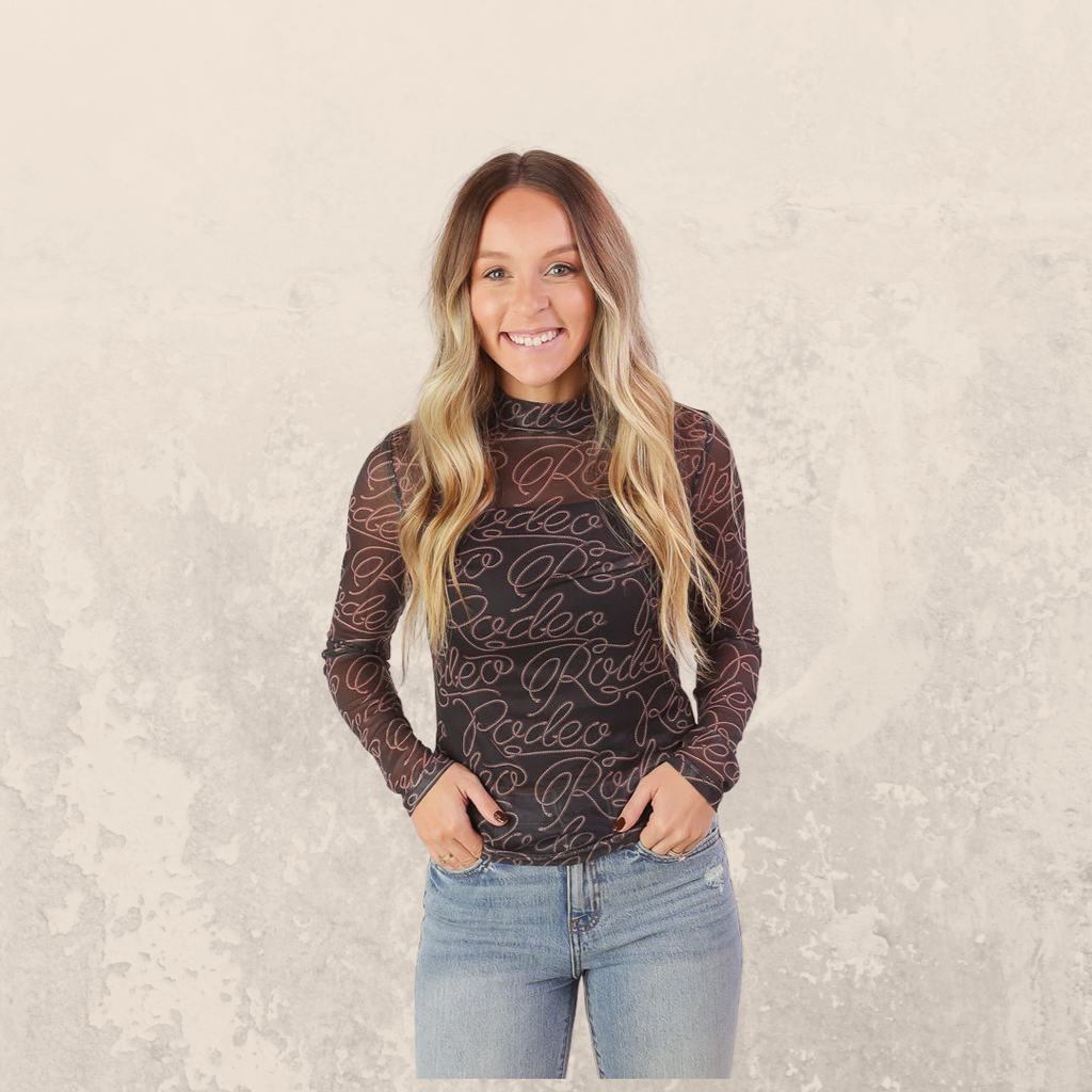 Women's Rodeo Mesh Top | Western Layering Shirt